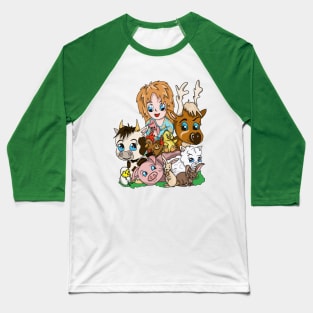 Farm Friends at the Animal Sanctuary Baseball T-Shirt